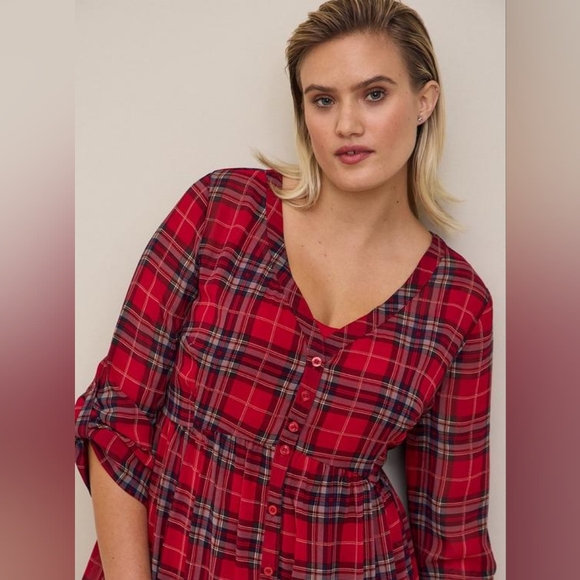 NWT Torrid Mini Chiffon Button Front Shirtdress 3 - Picture 3 of 11